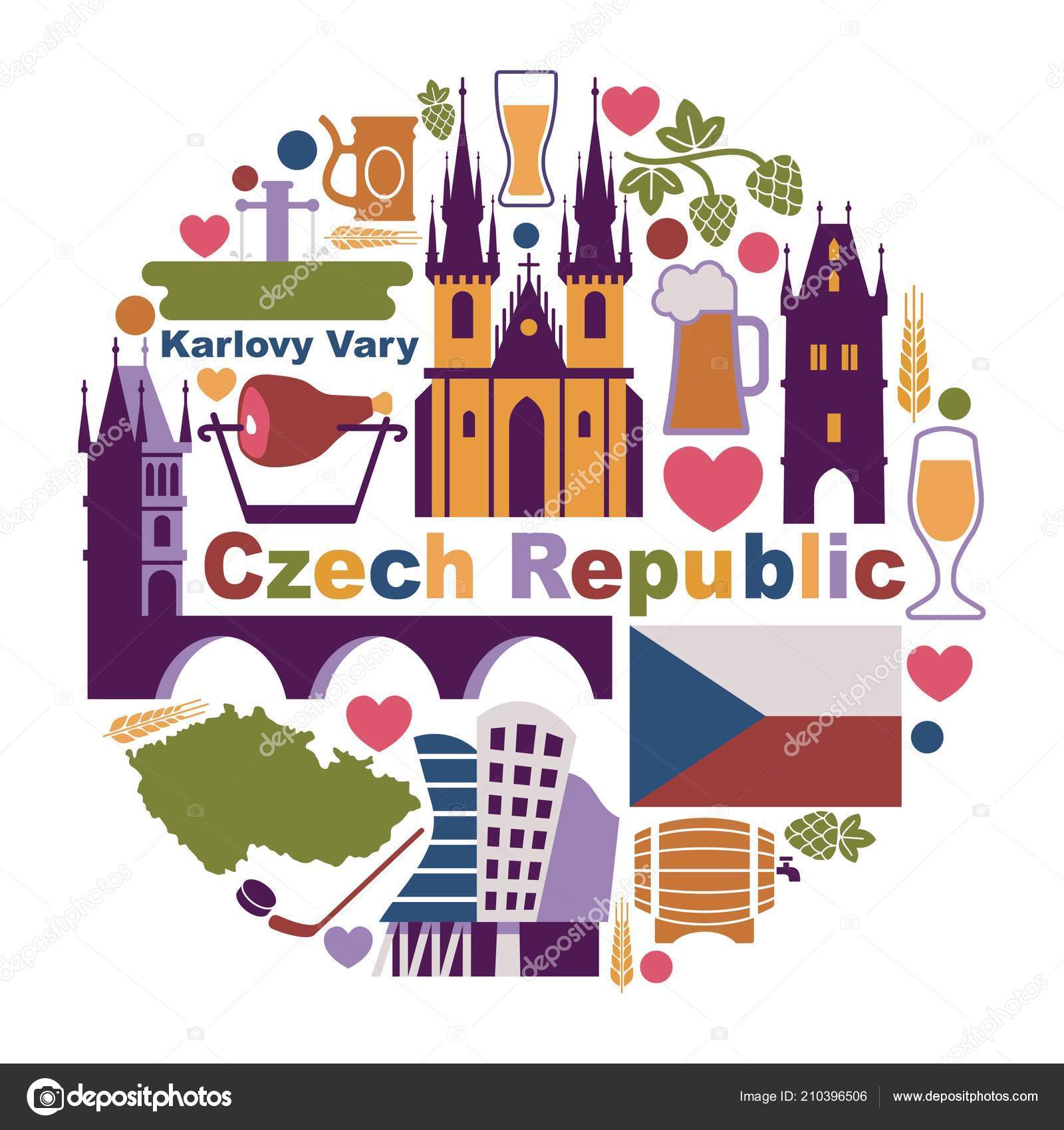 Traditional Symbols Czech Republic Form Circle Vector Image By C Klava Vector Stock Traditional Symbols Czech Republic Form Circle Vector Image By C Klava Vector Stock