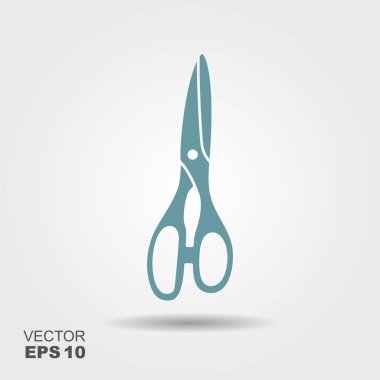 Beyaz arka plan üzerinde izole mutfak makas. Ev aracı düz simgesi