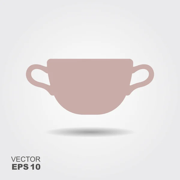 Чашка Супа Бульона Значок Плоской Чаши Векторная Иллюстрация — стоковый вектор