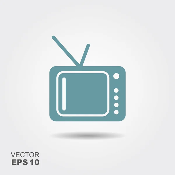 Tv-Symbol in flachem Stil isoliert auf grauem Hintergrund. — Stockvektor
