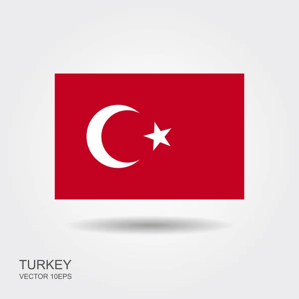 Vector Turkey Flag Turkey Flag Illustration Vector Icon Shadow — Stock Vector