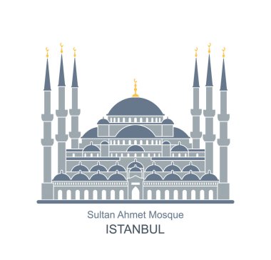 Sultan Ahmed Camii, Istanbul, Türkiye. Düz gölge simgesiyle