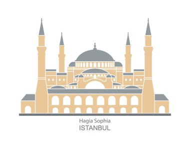 Ayasofya Müzesi, Istanbul, Türkiye. Vektör, illüstrasyon düz simgesi