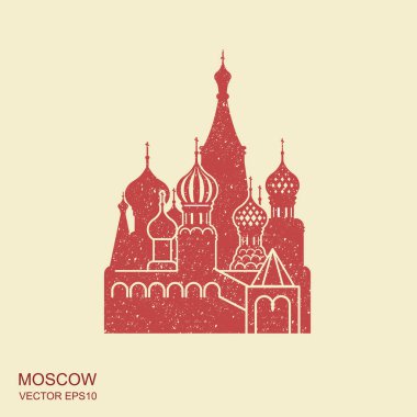 Saint Basil Katedrali, Moskova, vektör düz simgesi