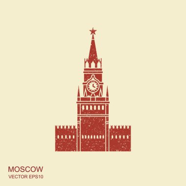 Aşındırmanızı etkisi ile düz stil Moskova Kremlin simgesini