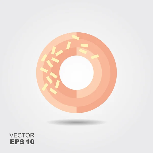 Donut mit Glasur. Vektor-Symbol im flachen Stil — Stockvektor