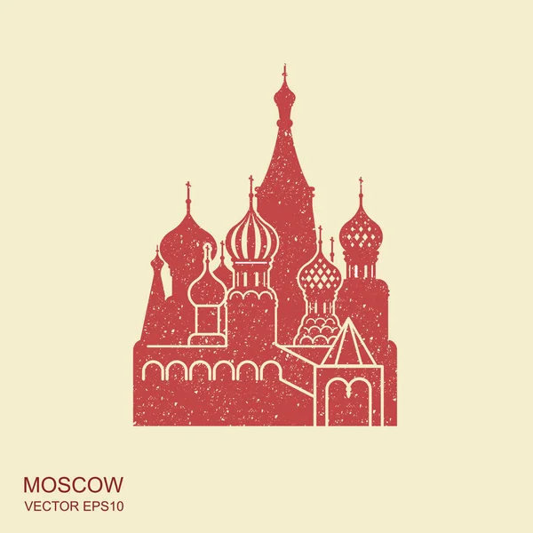 Cattedrale di San Basilio, Mosca, icona piatta vettoriale — Vettoriale Stock
