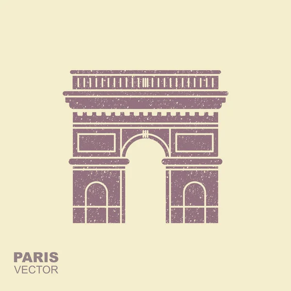Αψίδα του Θριάμβου, Παρίσι, Γαλλία. Ταξίδι Παρίσι εικονίδιο — Διανυσματικό Αρχείο