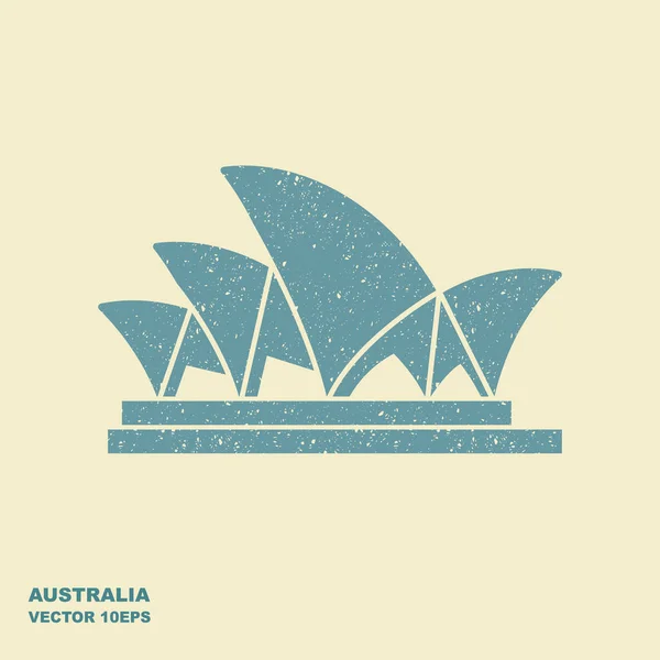 Sydney Opera House stilisierte Ikone im flachen Stil — Stockvektor