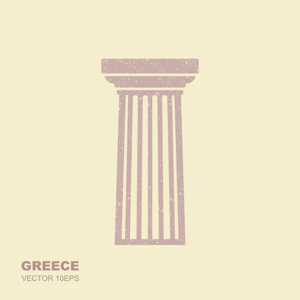 Grekiska klassiska kolumn. Vektor-ikonen i platt stil — Stock vektor