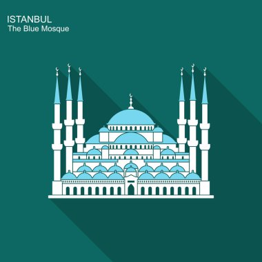 Sultanahmet Camii, Istanbul, Türkiye. Düz simgesi