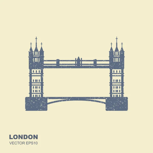 London Bridge-ikonen. Attraktion i huvudstaden i England — Stock vektor