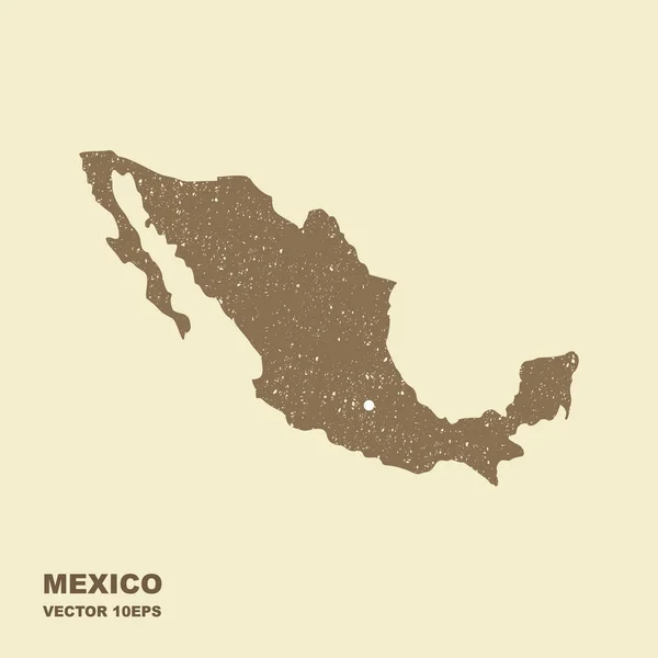 Κενή γκρίζα παρόμοιο Μεξικό χάρτη με γρατζουνισμένος επίδραση — Διανυσματικό Αρχείο
