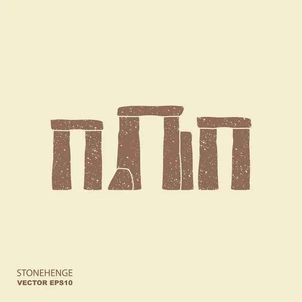 Icône vectorielle Stonehenge. Illustration plate avec effet éraflé — Image vectorielle