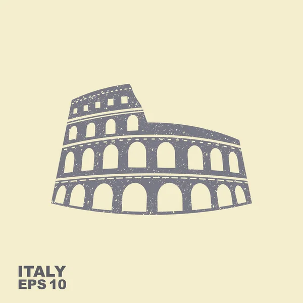 Colosseum vector icon in flat stule with scuffed effect — Stock Vector