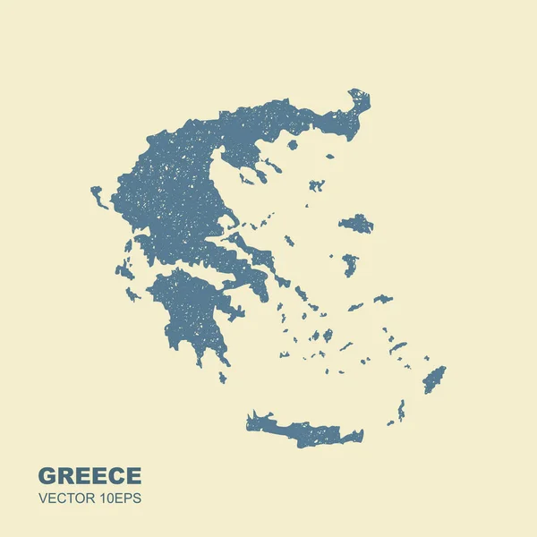 Vektorkarte der griechischen flachen Ikone mit Abnutzungseffekt — Stockvektor