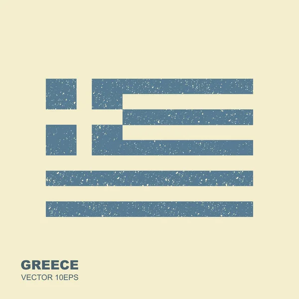 Прапор Греції. Векторні ілюстрації з потертостями ефект — стоковий вектор