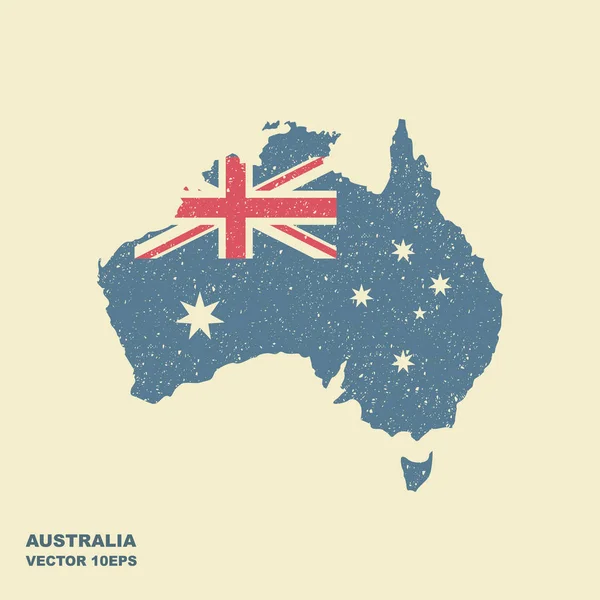 Карта Австралии в цветах флагов Австралии — стоковый вектор