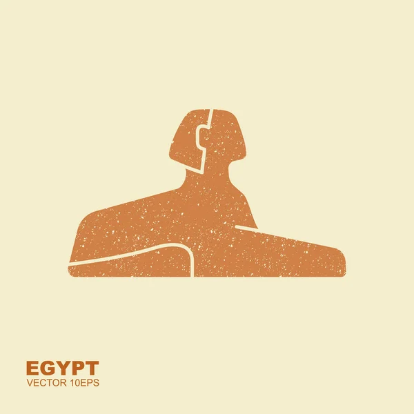 Illustration vectorielle sphinx égyptien. Icône stylisée avec effet éraflé — Image vectorielle