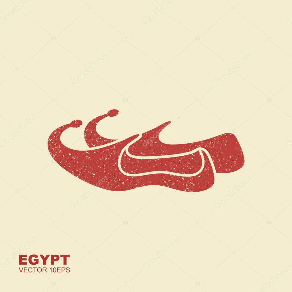 Arabic shoes icon. Flat illustration of arabic shoes babouches vector icon