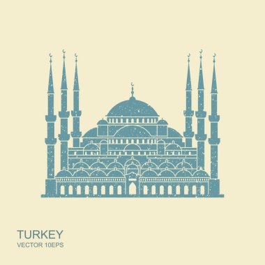 Sultan Ahmed Camii, Istanbul, Türkiye. Scuffed etkisi ile düz simgesi