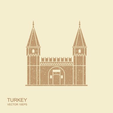 Topkapı Sarayı, selamlama, Istanbul, Türkiye'nin kapısı. Scuffed etkisi ile düz simgesi