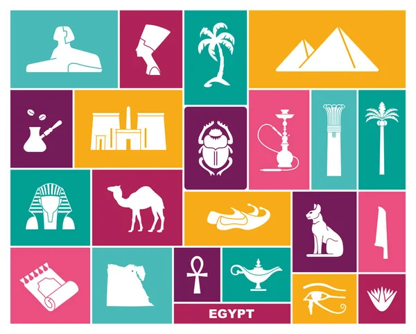 Αιγυπτιακή σύμβολα. Εικονίδιο του φορέα σε επίπεδη στυλ — Διανυσματικό Αρχείο
