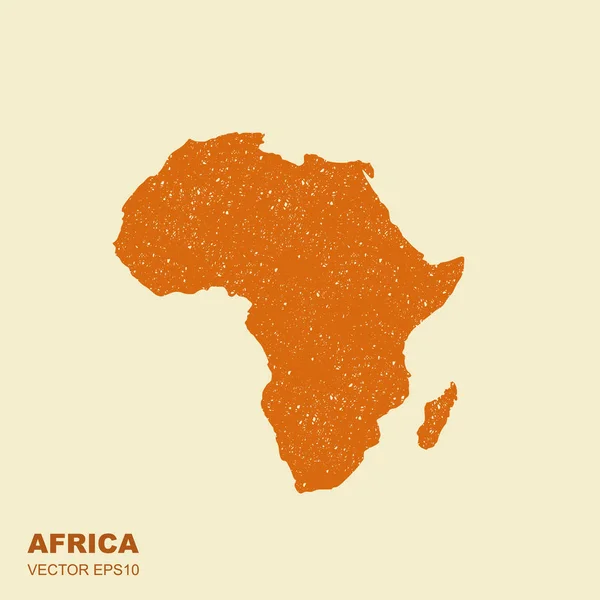 An Africa map silhouette isolated with scuffed effect — Stock Vector