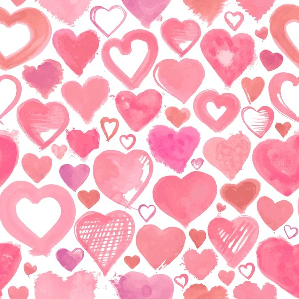 Nahtloser Hintergrund handgezeichneter stilisierter Herzen — Stockvektor