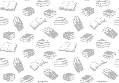 Açık ve kapalı kitap ile Seamless modeli. Vektör arka plan