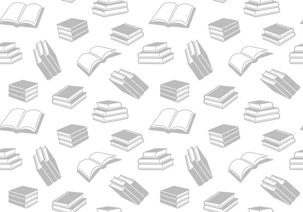 Seamless pattern with open and closed books. Vector background — Stock Vector