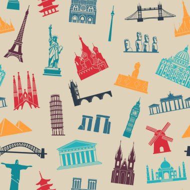Turistik ve mimari yerler ile sorunsuz arka plan