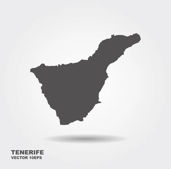 Vektorová mapa Tenerife. Plochá vektorové ikony se stínem — Stockový vektor