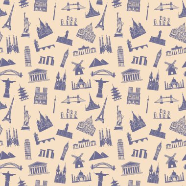 Turistik ve mimari yerler ile sorunsuz arka plan