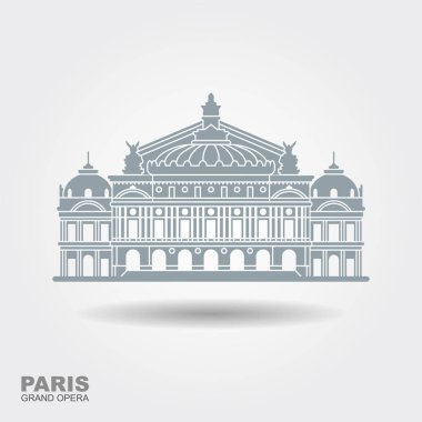 Opera Garnier Paris Fransa. Düz vektör simgesi