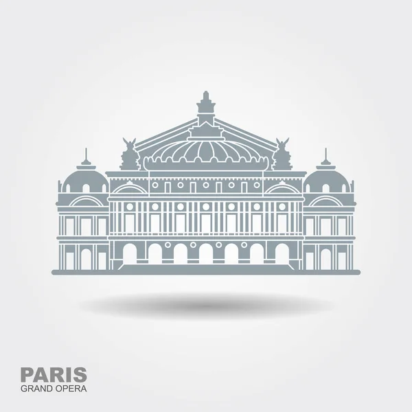 Όπερα Γκαρνιέ Παρίσι Γαλλία. Εικονίδιο επίπεδου διάνυσμα — Διανυσματικό Αρχείο