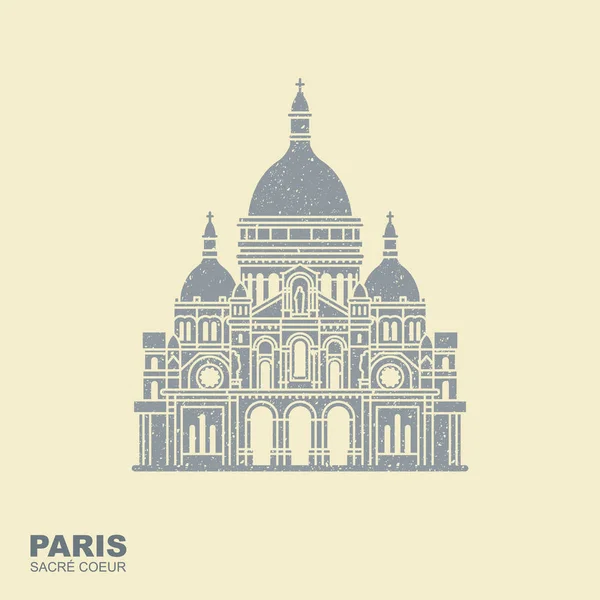 Basilika des sacre coeur paris. Frankreich Denkmal Wahrzeichen Symbol — Stockvektor