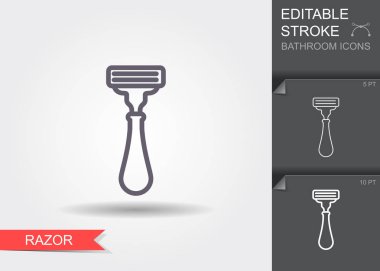 Jilet. Gölgeli düzenlenebilir konturlu çizgi simgesi