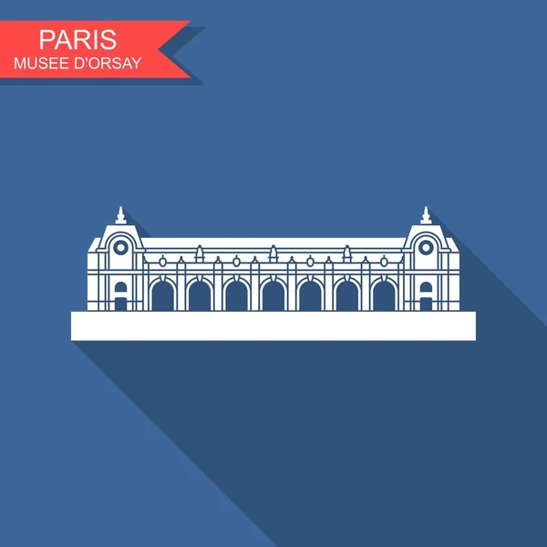 The Musee d orsay in Paris. France landmark icon — Stock Vector