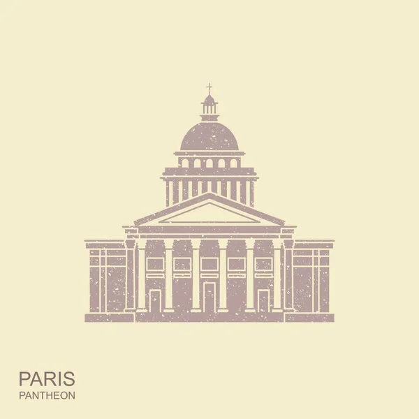 Pantheon in Paris, Frankreich. Wahrzeichen im Retro-Stil — Stockvektor