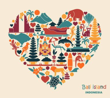 Bali Adaları 'nın geleneksel mimari, kültür ve doğası sembolleri, Endonezya' nın kalbi