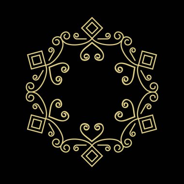 Kopyalama alanı ile yuvarlak filigran süs çerçevesi