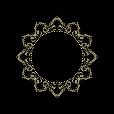 Kopyalama alanı ile yuvarlak filigran süs çerçevesi