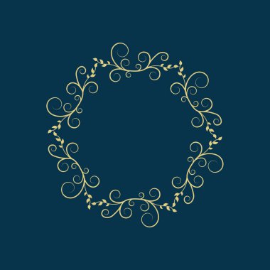 Kopyalama alanı ile yuvarlak filigran süs çerçevesi