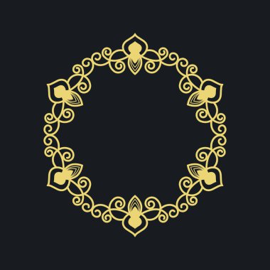 Kopyalama alanı ile yuvarlak filigran süs çerçevesi