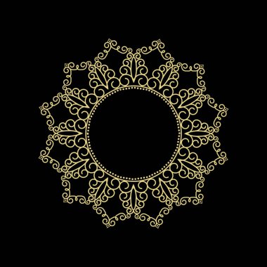 Kopyalama alanı ile yuvarlak filigran süs çerçevesi