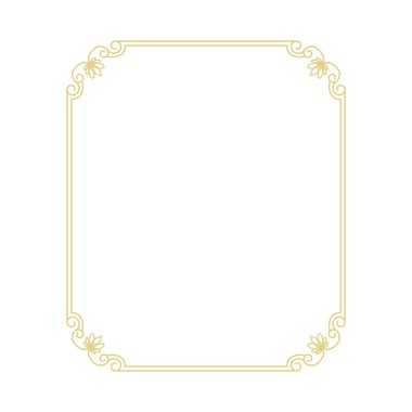 Beyaz arka plan üzerinde izole altın ince çerçeve 