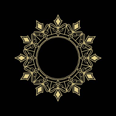 Kopyalama alanı ile yuvarlak filigran süs çerçevesi