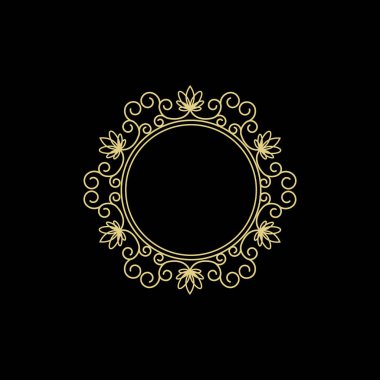 Kopyalama alanı ile yuvarlak filigran süs çerçevesi