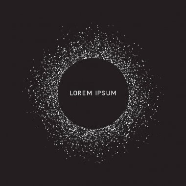 Siyah arka plan üzerinde yuvarlak ışıltılı çerçeve 